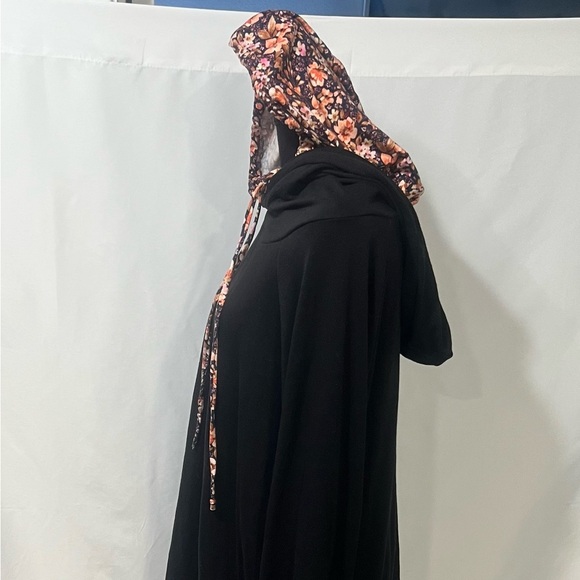 White Birch Black Hoodie with Floral Accents - Picture 5 of 9